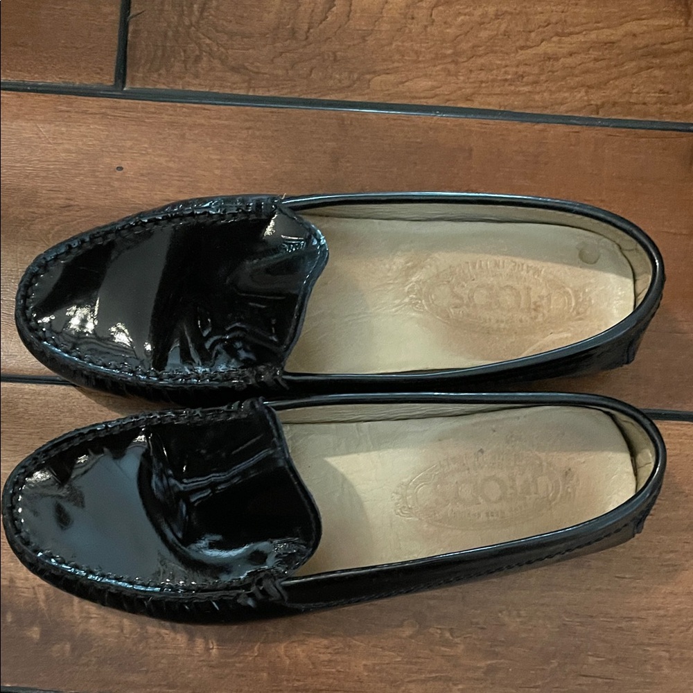 Tod's Shiny Black Leather Loafers 6.5 - Picture 5 of 5